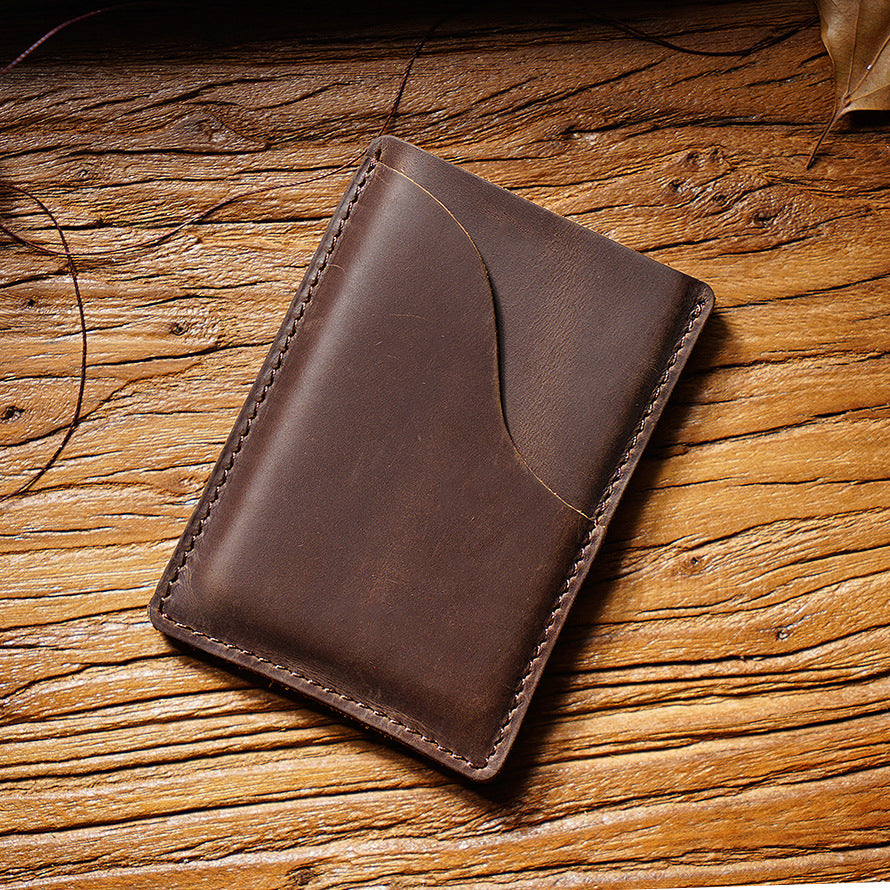 Crazy Horse Leather Simple Change Multifunctional Card Holder