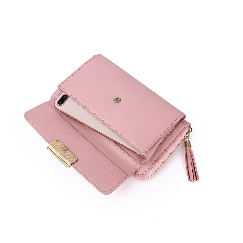 Women's Tassel Large Capacity Zipper Mobile Multifunctional Ladies Wallets