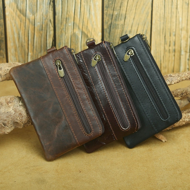 Men's Retro Genuine Leather First Layer Cowhide Coin Purses