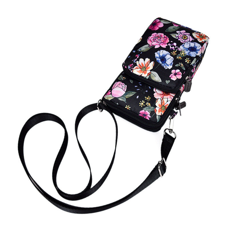 Korean Style Printed Nylon Mini Mobile Purses