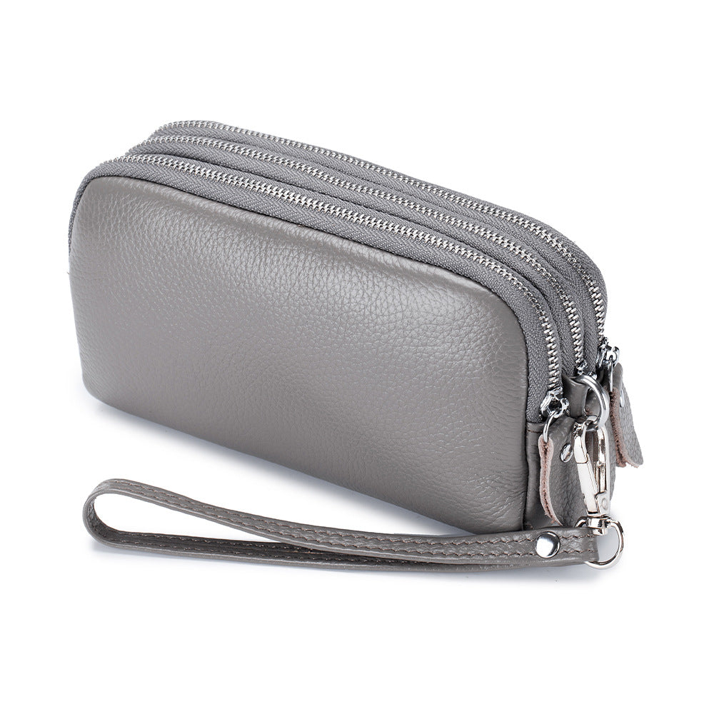 Women's Clutch Large Capacity Simple Triple Zipper Handbags