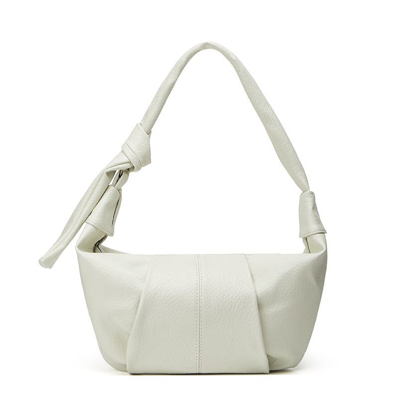Large Capacity Retro Soft Leather Pleated Dumpling Women's Shoulder Bag