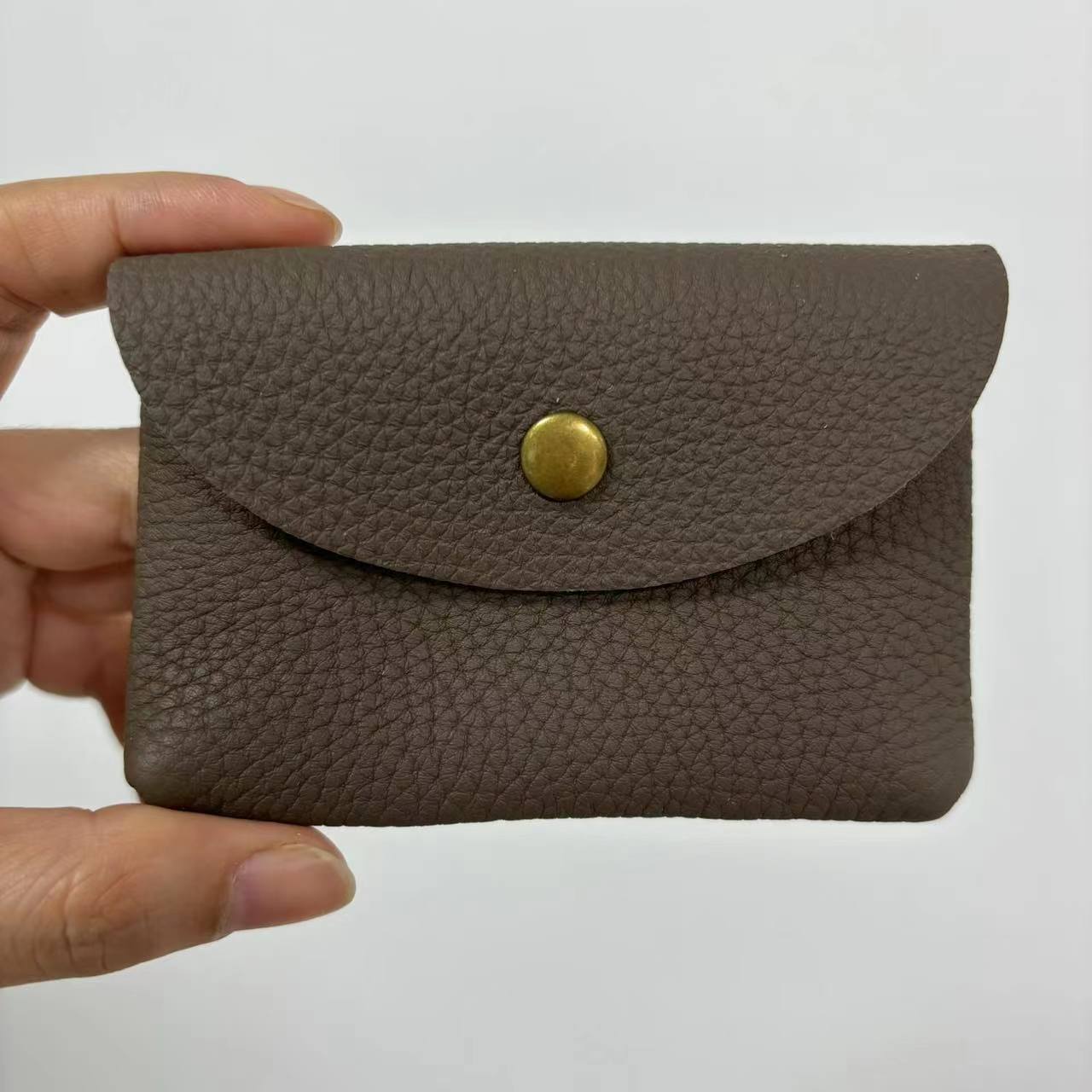 Women's & Men's & Cattlehide Leather Fashion Hidden Hook Card Holder