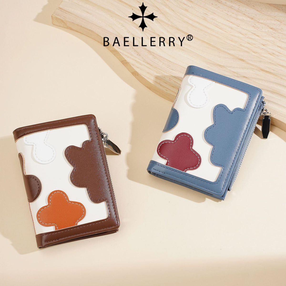Women's Color Contrast Patchwork Fashion Simple Advanced Coin Purses