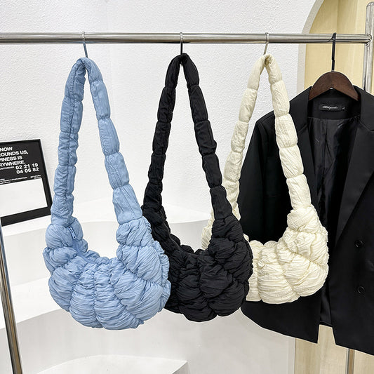 Women's Korean Style Kosong Croissant Large Cloud Crossbody Bags
