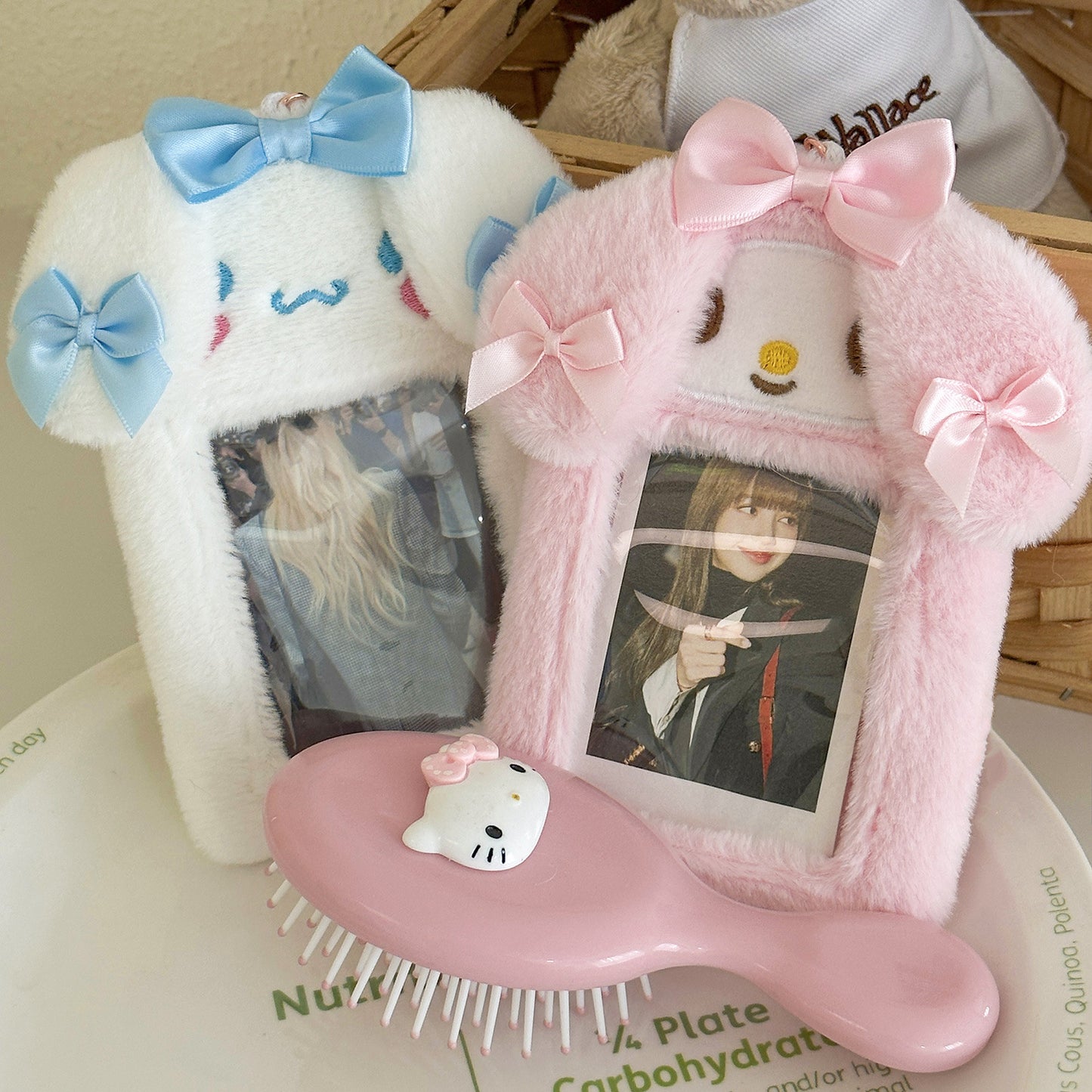 Comfortable Melody Plush Pendant Cute Goo Card Holder