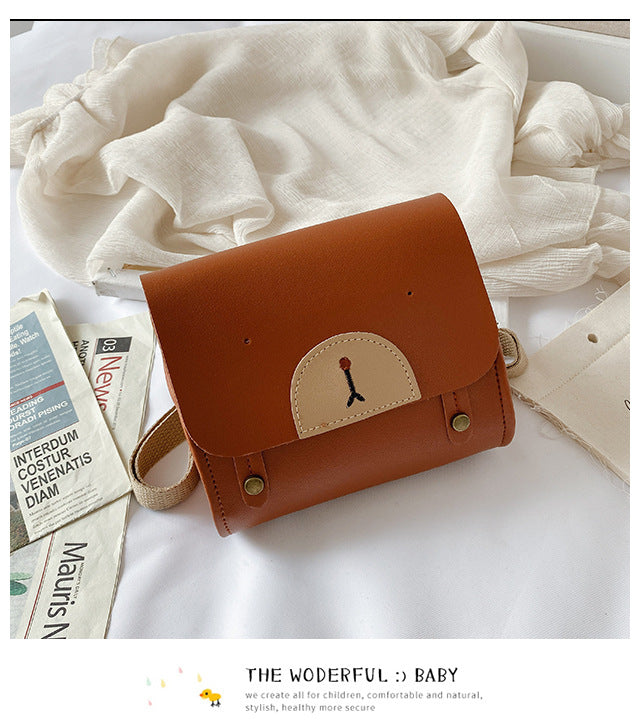 Solid Color Cute Bear Texture Shoulders Women's Shoulder Bag