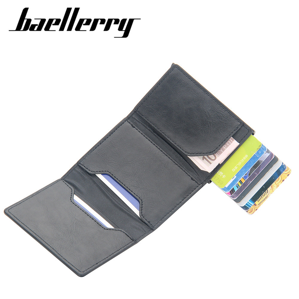 Men's Color Multiple Slots Pinball Zipper Magnetic Card Holder