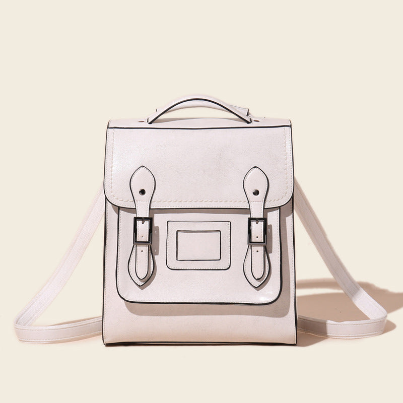 Women's Genuine Leather Oil Wax Retro Easy Matching Backpacks