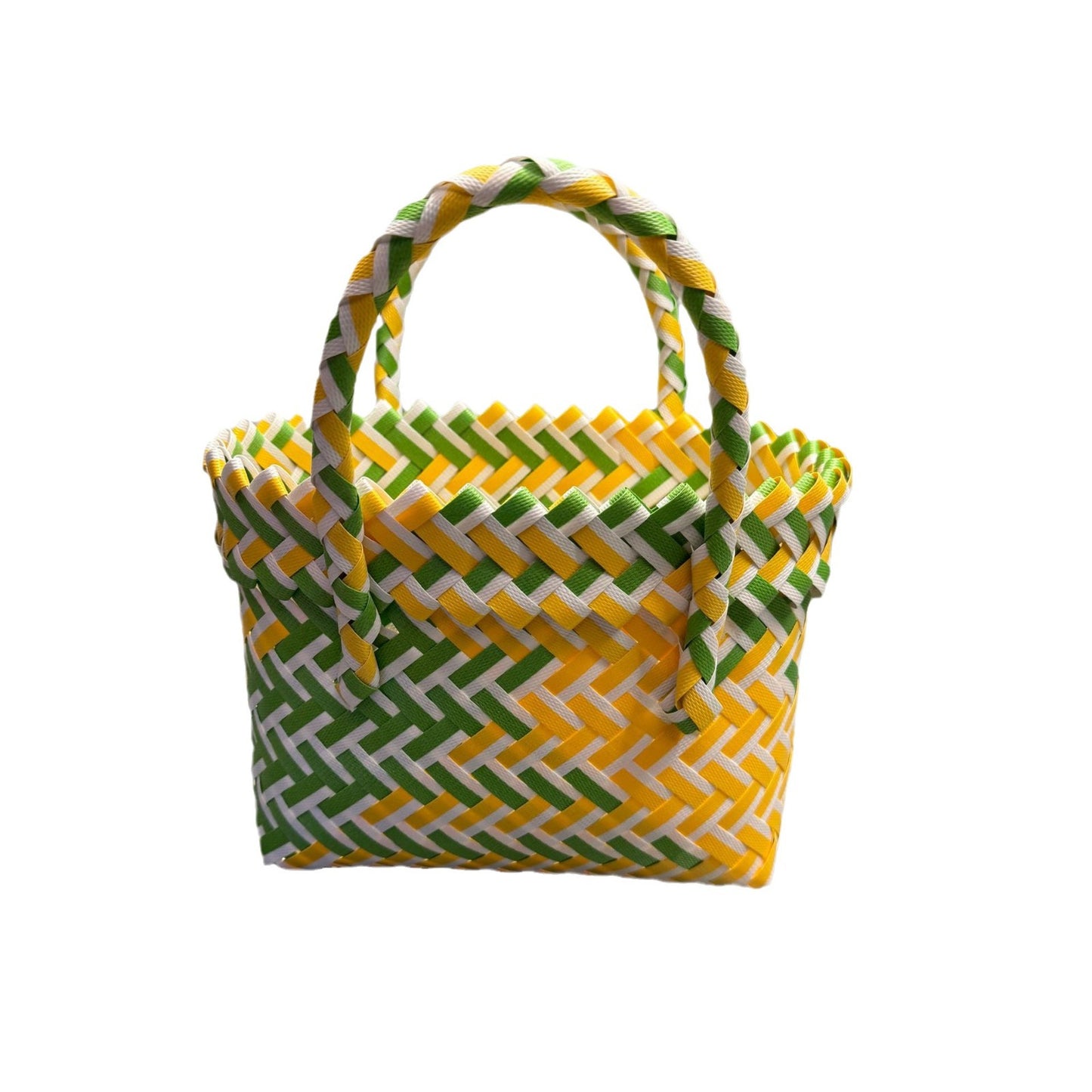 Women's Plastic Woven Knitted Basket Hand Gift Handbags