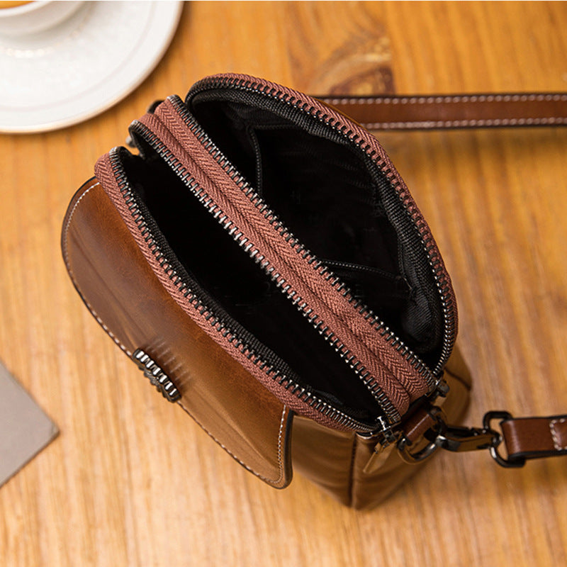 Oil Wax Leather Versatile Large Capacity Women's Messenger Bag