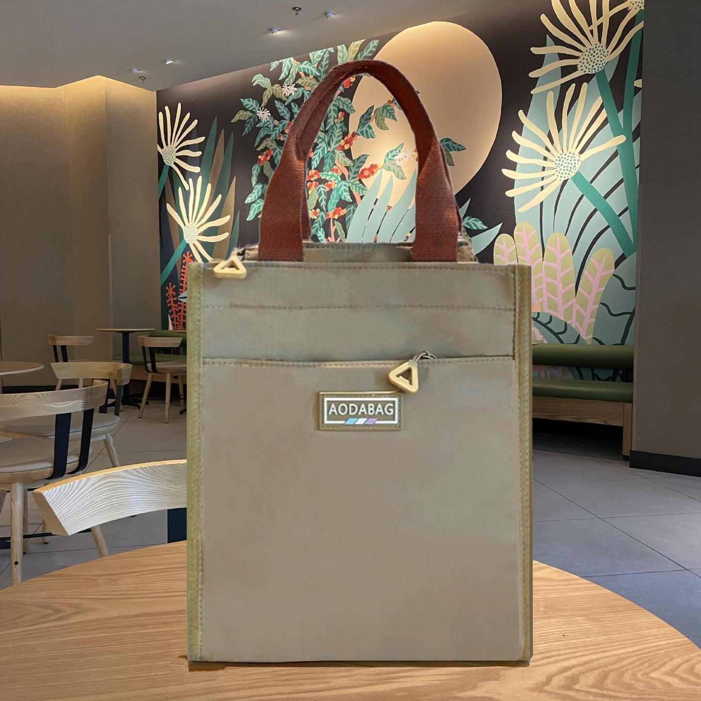 Umbrella Cloth Mummy Simple Large Capacity Zipper Lunch Handbags