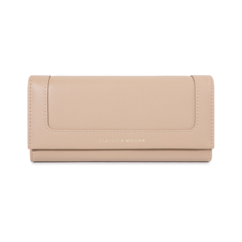 Women's Long Good-looking Lady's Simple Elegant Three-fold Ladies Wallet