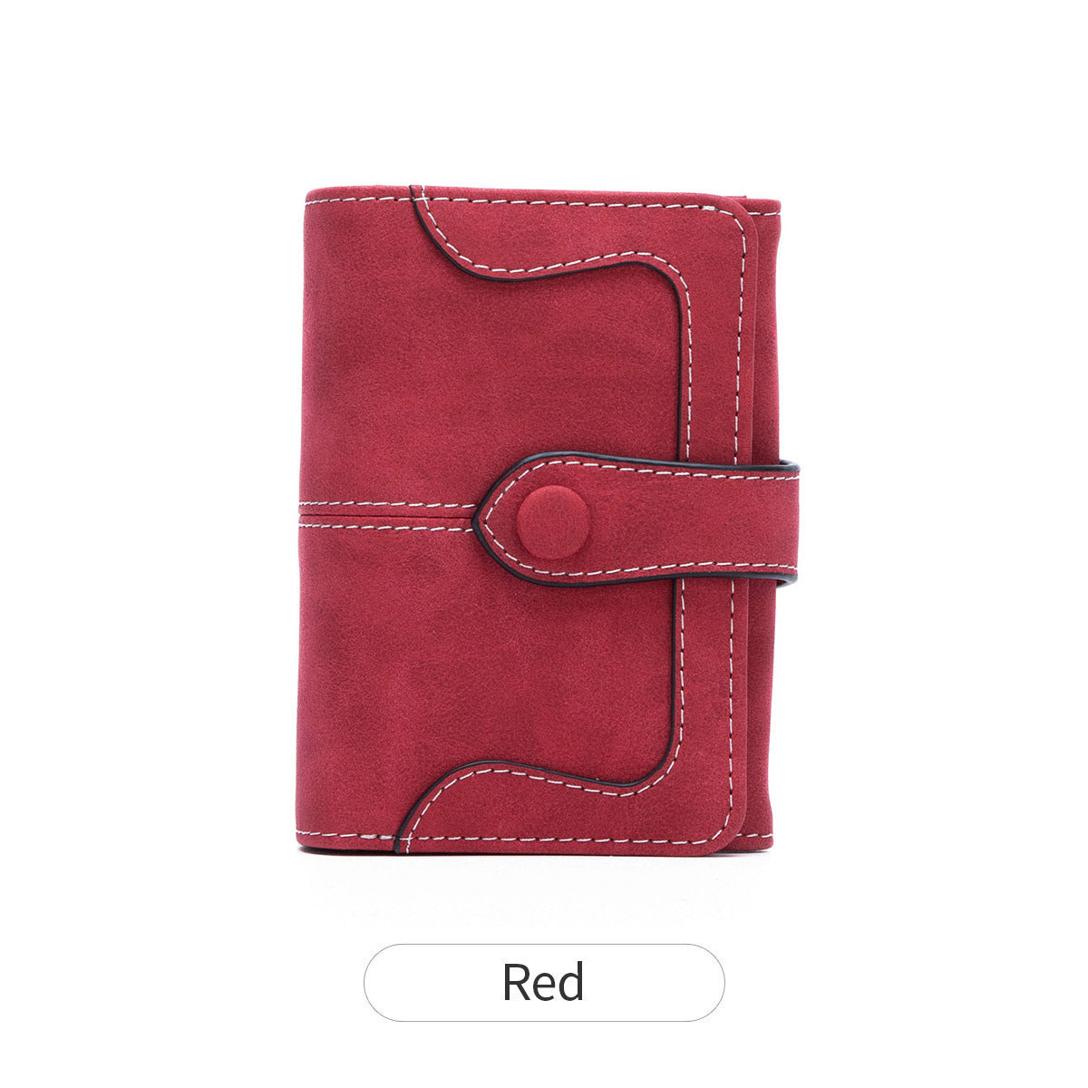 Women's Simple Fashion Clutch Vintage Frosted Two Ladies Wallet