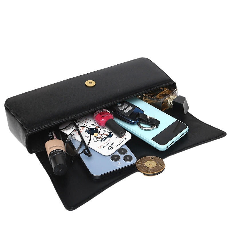 Women's Cowhide Underarm High-grade Portable Baguette Female Shoulder Bags