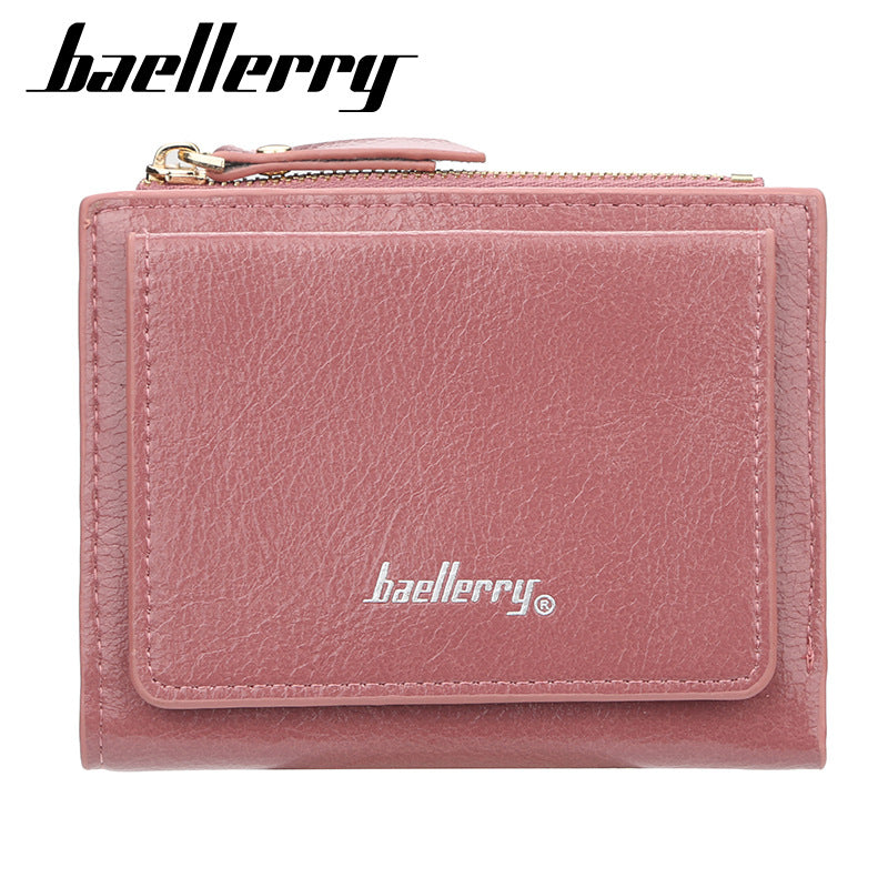 Women's Short Zipper Two-fold Horizontal Patent Leather Ladies Wallet