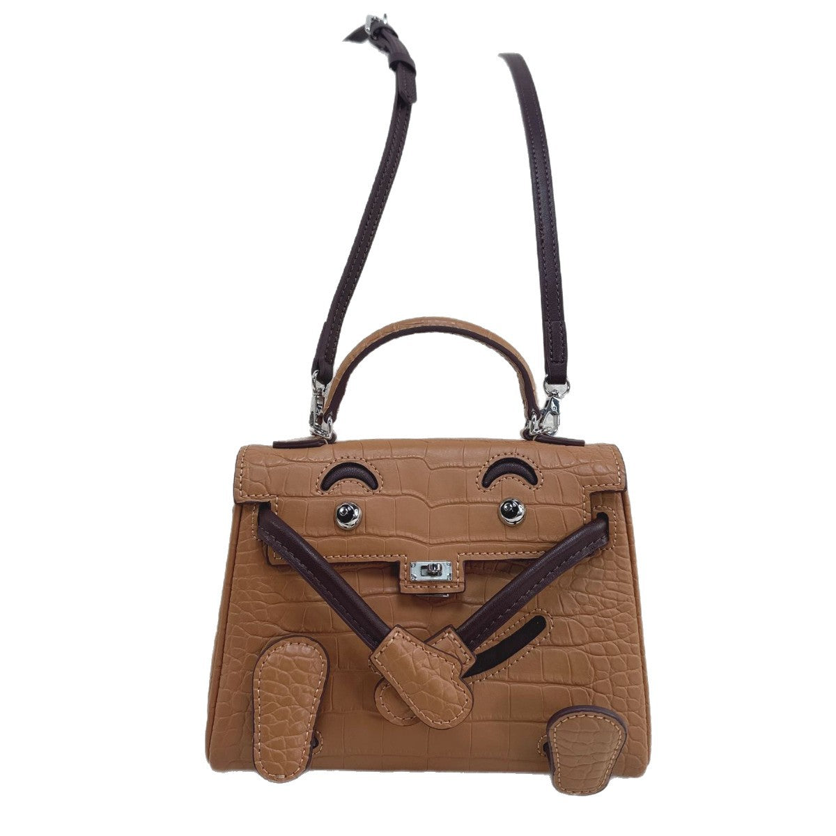 Crocodile Pattern Cowhide Millennium Doll Kelly Mini Bags