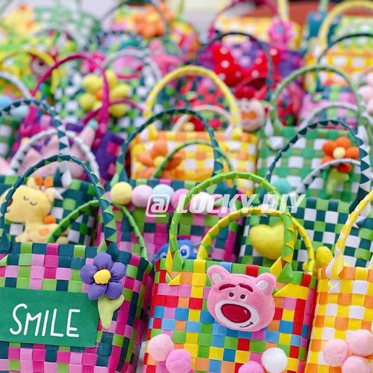 Children's Basket Woven Prototype Portable Vegetable Gift Birthday Handbags