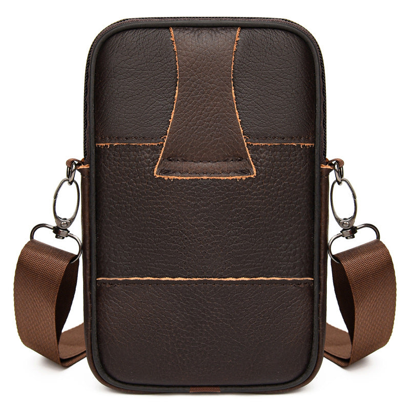 Comfortable Men's Genuine Leather Mobile Stall Phone Bags