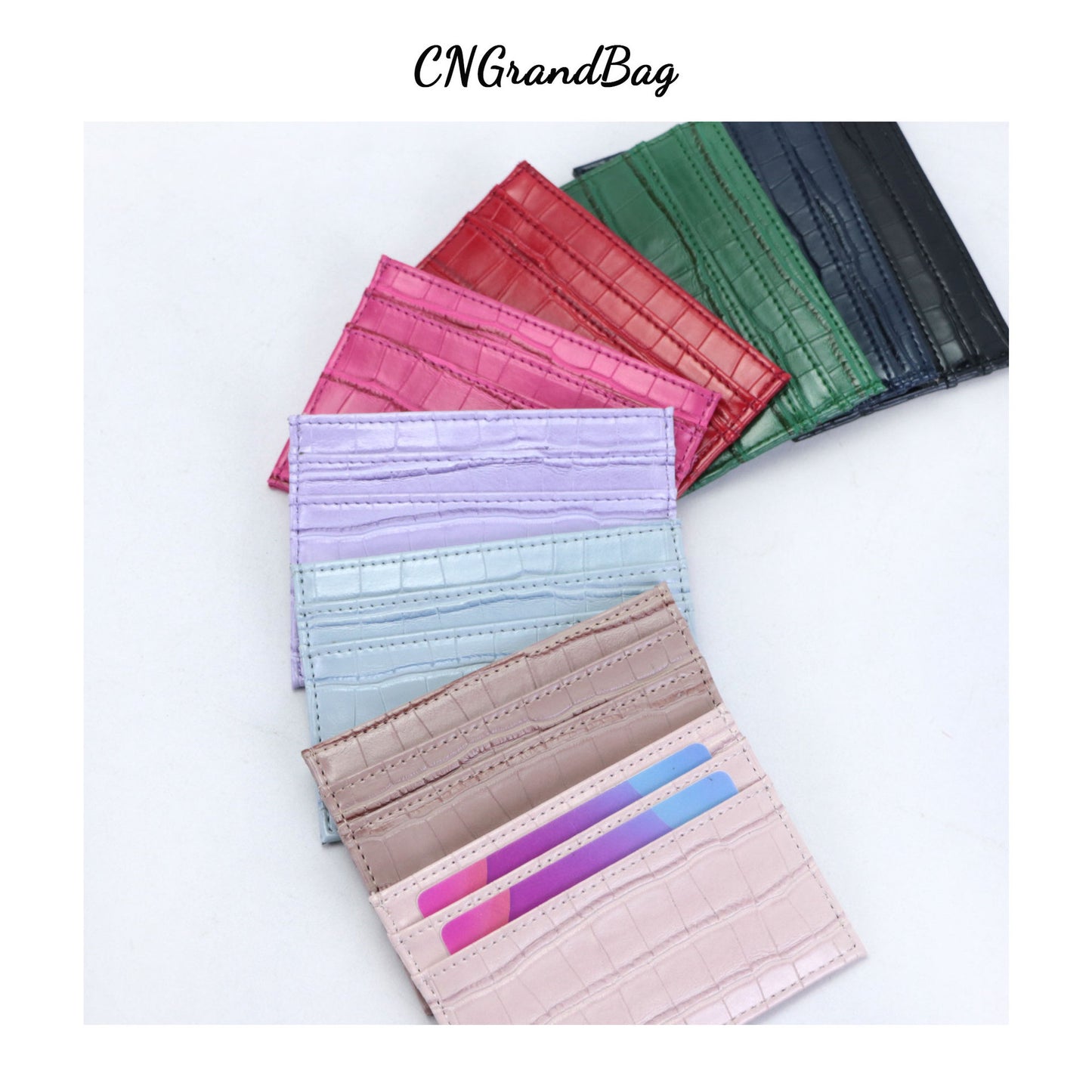 Women's Portable Bank Credit Cover Large Capacity Leather Change Card Holder