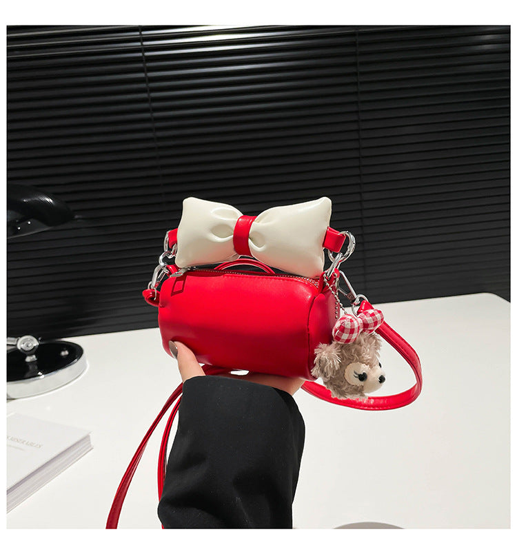 Women's Spring Korean Texture Fashion Bow Western Style Large Capacity Women's Shoulder Bag