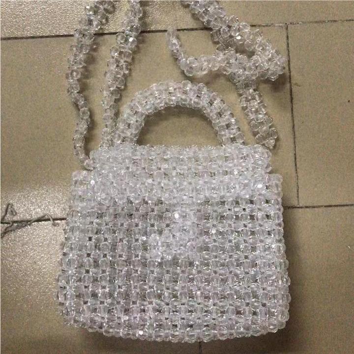 Women's Creative Acrylic Portable Beaded Fashion Weaving Handbags