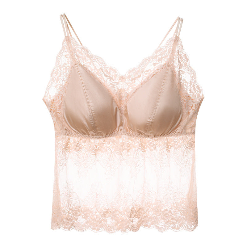 Beauty Back Lace Strap Underwear Hollow Chest Tanks Camis