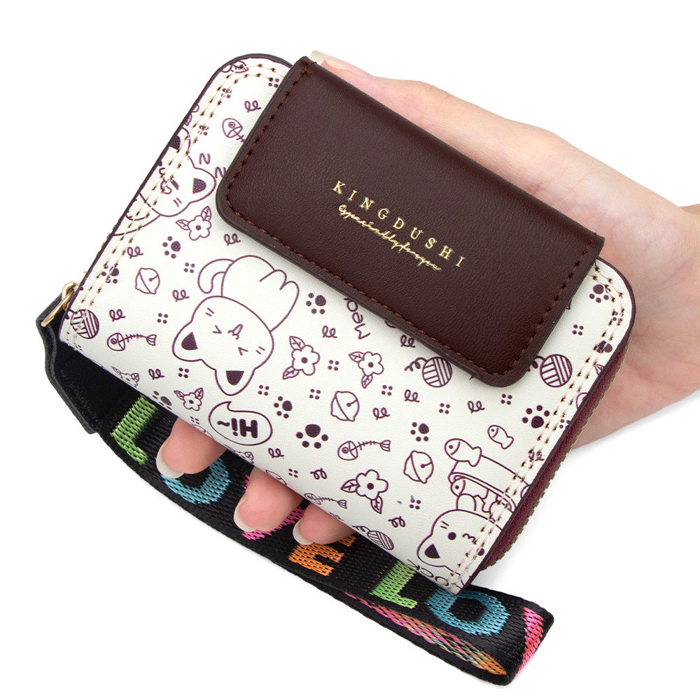 Women's Korean Fresh Kitten Expanding Bank Storage Wrist Buckle