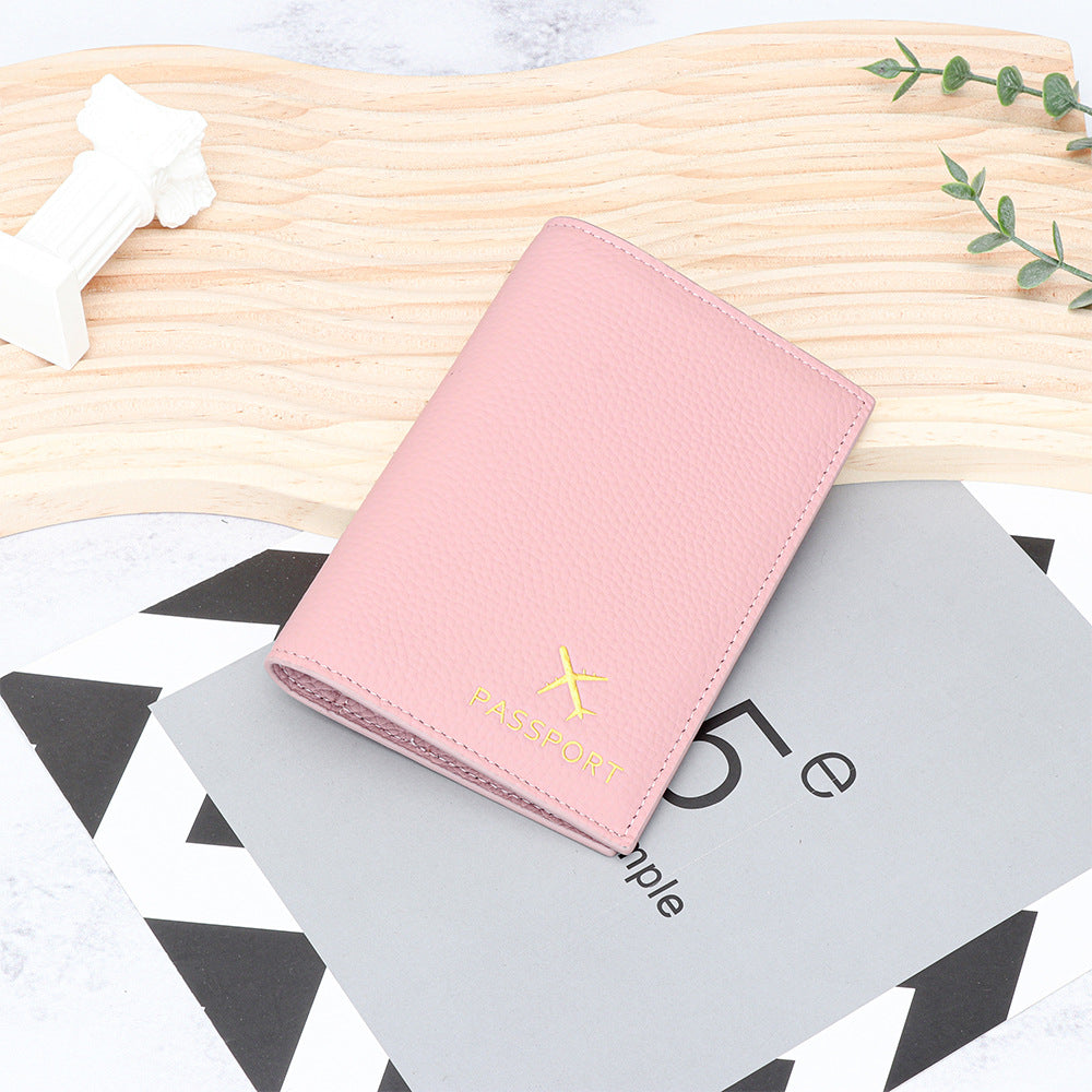 Women's & Men's Pure First Layer Cowhide Passport Fashion Thin Leather Ladies Wallet