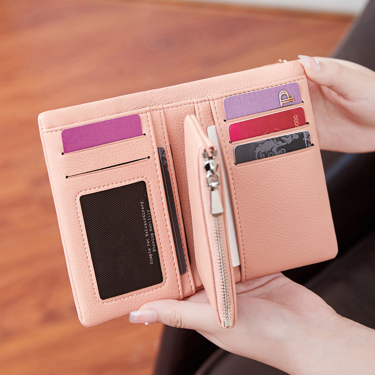 Women's Short Soft Leather Fashion Simple Large Purses