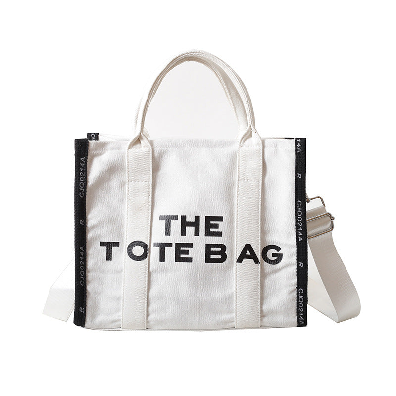 Glamorous Elegant Women's Fashion Letter Canvas Tote Bags