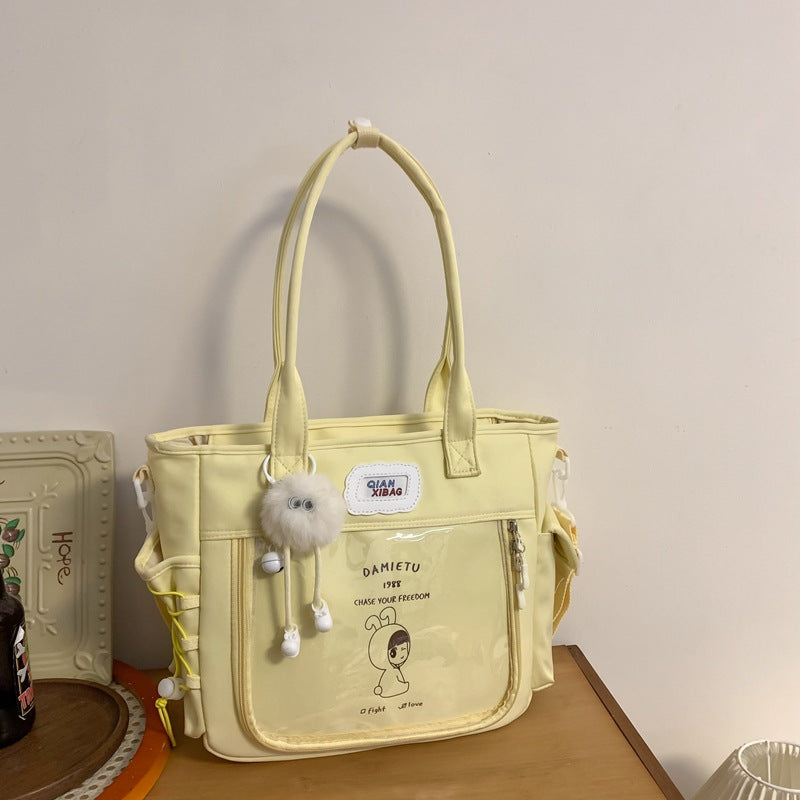 Transparent Female Portable Cartoon Large Capacity Crossbody Bags