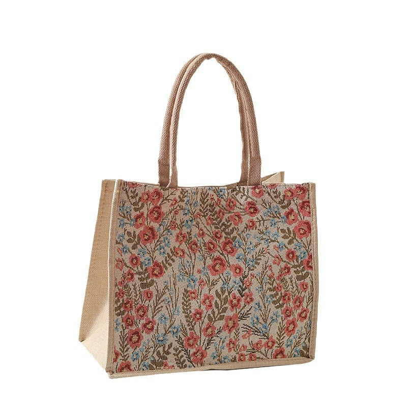 Women's Korean Style Good-looking Large Capacity Cotton Linen Handbags