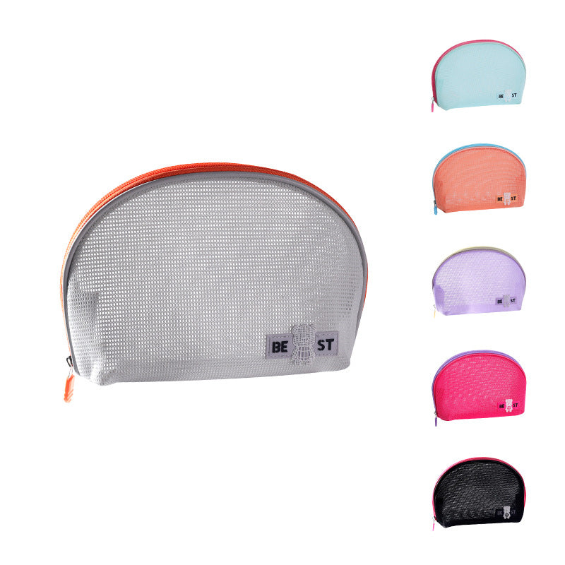 Holiday Semicircle Hand Mesh Storage Mini Large Capacity Cosmetic Bags