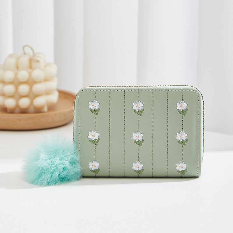 Casual Mini Embroidered Live Streaming Benefits Ladies Wallets