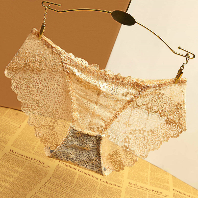 Women's Transparent Sexy Ladies Hollow Low Waist Breathable Panties