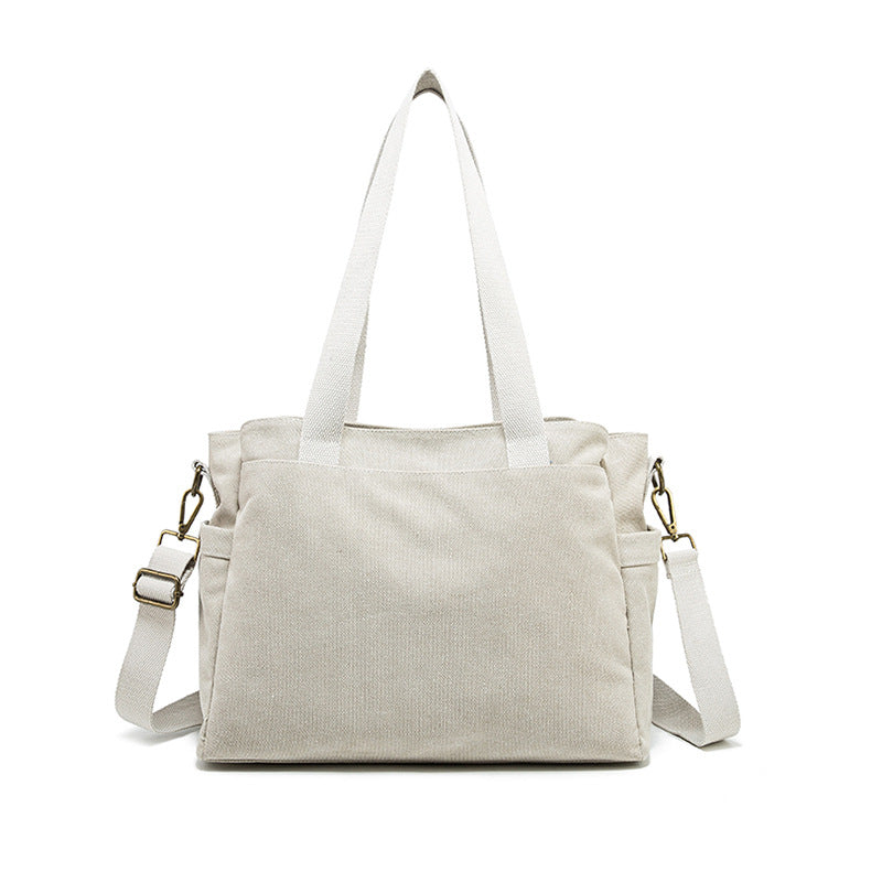 Super Large Capacity Single Canvas Pure Cotton Women's Shoulder Bag