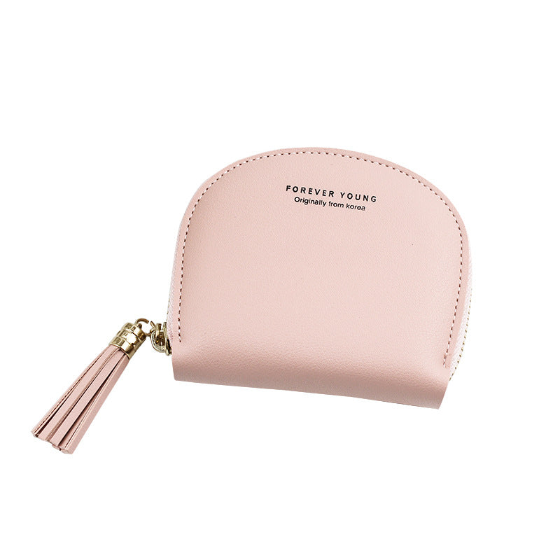 Korean Version Zipper Shell Shape Tassel Coin Purses