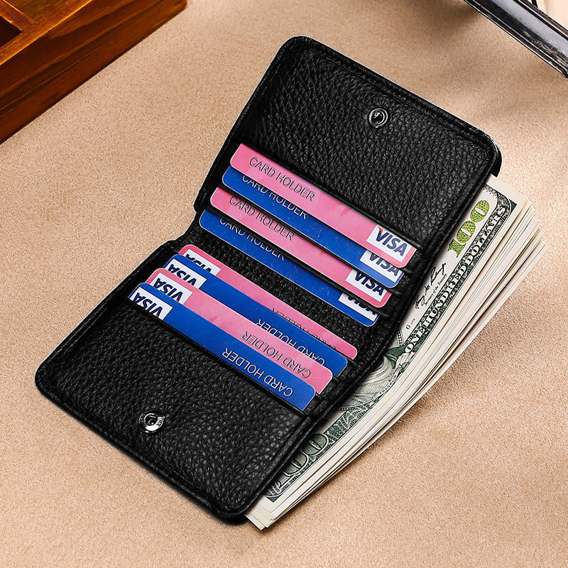 Men's Genuine Leather Short Hasp Change Credit Purses