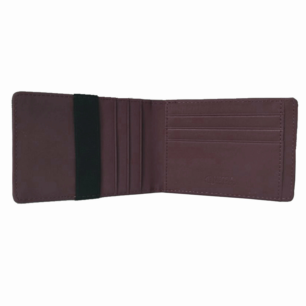 Men's Dollar Short Cross Pattern Elastic Band Card Holder