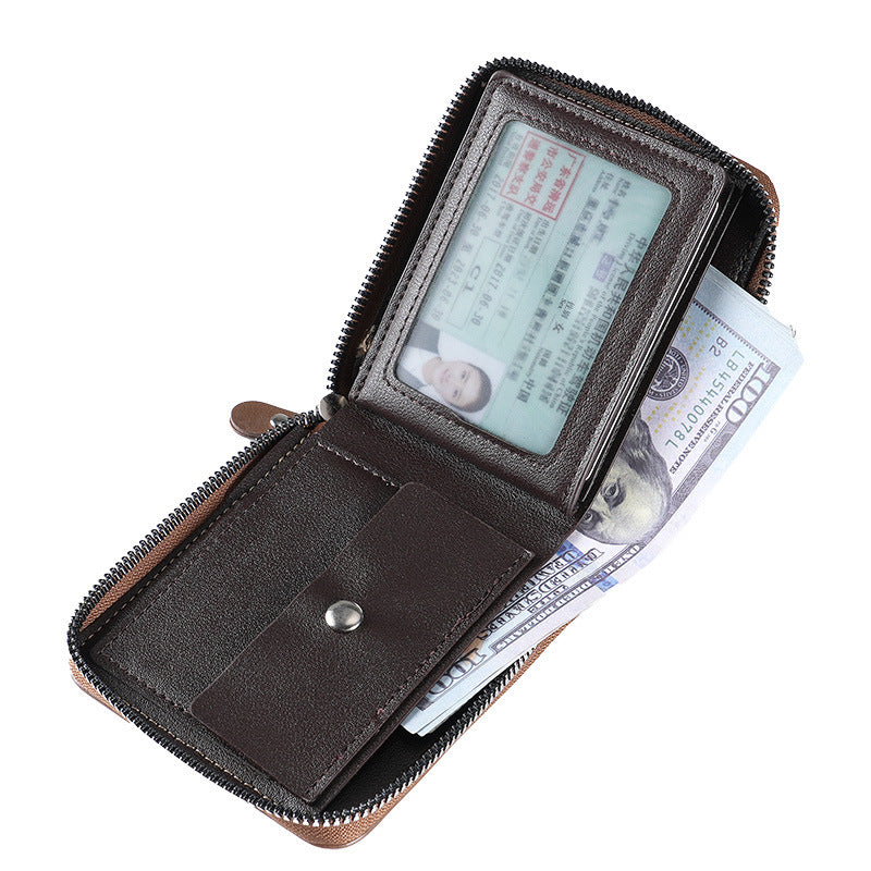 Men's Short Classic Fashion Trendy Clip Full Coin Purses