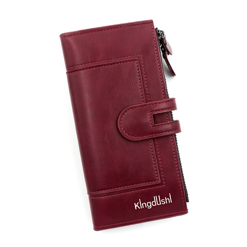Women's Zipper Hasp Large Capacity Multiple Slots Pocket Ladies Wallet