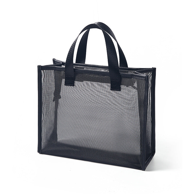 Fashion Nylon Mesh Portable Shopping Large Handbags