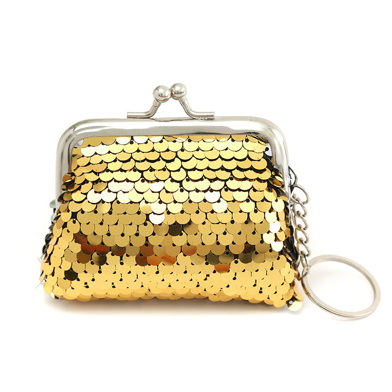 Sequin Portable Clip Mini Earphone Data Cable Coin Purses