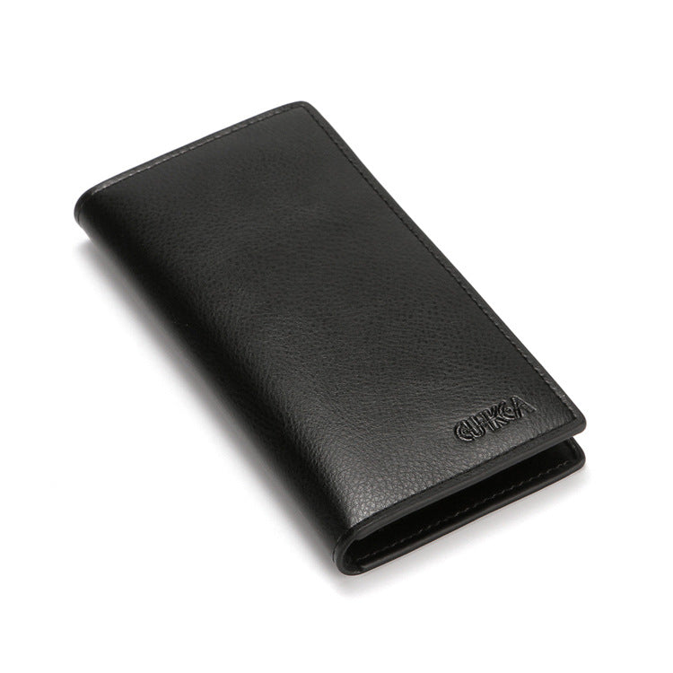 Men's Long Leather Litchi Pattern Multiple Slots Men's Wallets