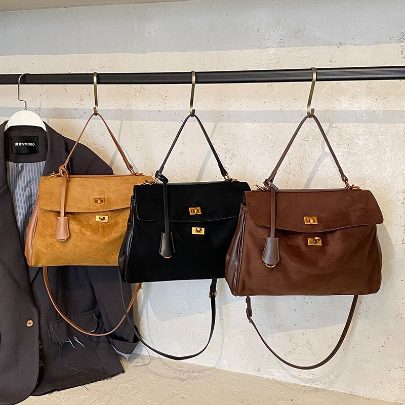 Retro Suede Fashion Large Capacity Light Luxury Bags
