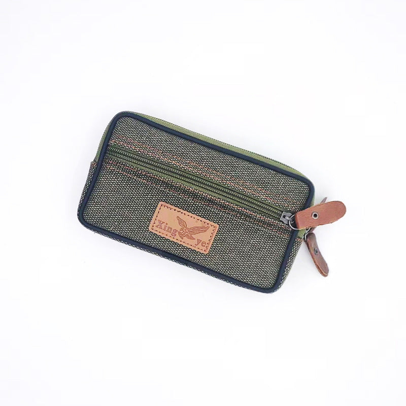 Men's Canvas Horizontal Vertical Wrist Hanging Mobile Men's Waist Packs