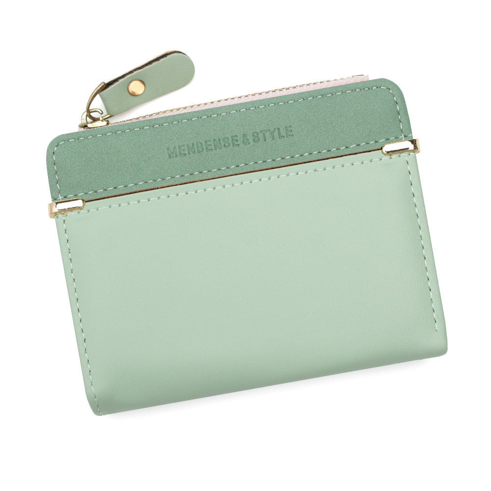 Elegant Women's Korean Simple Zipper Short Coin Purses