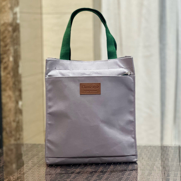 Canvas Solid Color Unisex Simple Lunch Box Handbags