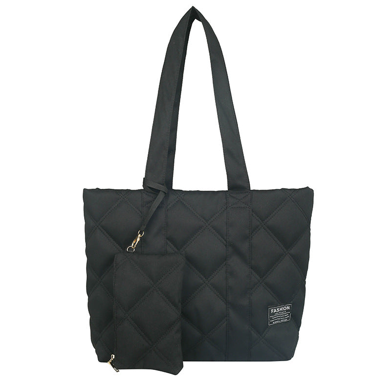 Women's Fashionable Down Simple Large Capacity Cotton Shoulder Bags
